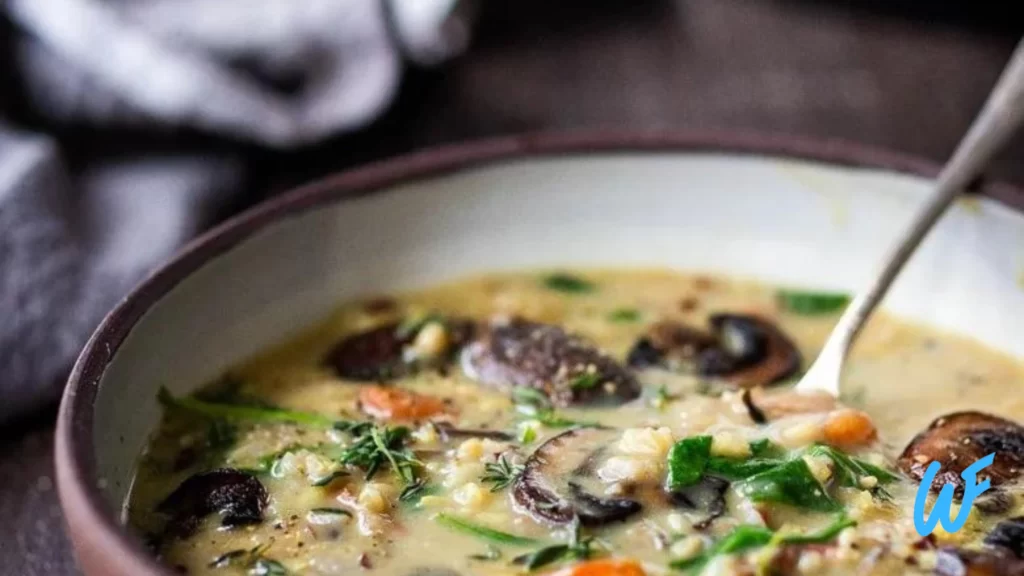 MUSHROOM AND SPINZCH SOUP WITH BROWN RICE RECIPE