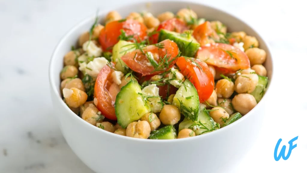 CHICKPEA SALAD WITH CUCUMBER AND MINT DRESSING RECIPE