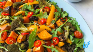Read more about the article LENTIL SALAD WITH ROASTED VEGETABLES RECIPE