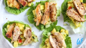 CHICKEN AND EGG LETTUCE CUPS WITH MANGO SALSA