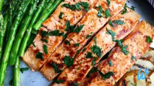 GRILLED SALMON WITH ROASTED ASPARAGUS RECIPE