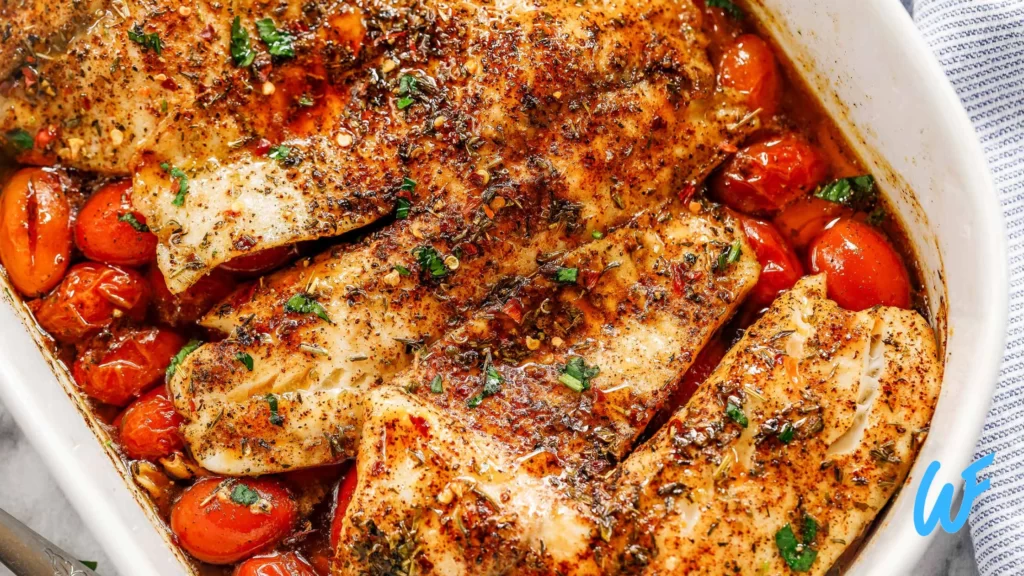 BAKED TILAPIA WITH SPINACH AND TOMATOES RECIPE