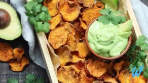 BAKED SWEET POTATO ROUNDS WITH AVOCADO DIP RECIPE