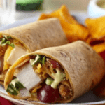 CHICKEN AND VEGETABLE WRAP WITH WHOLE WHEAT ROTI