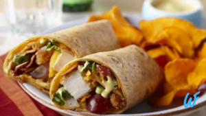 CHICKEN AND VEGETABLE WRAP WITH WHOLE WHEAT ROTI