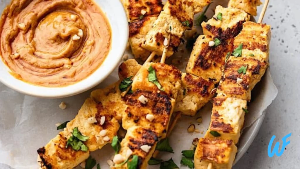 Read more about the article GRILLED TOFU SKEWERS WITH PEANUT SAUCE RECIPE