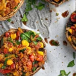 STUFFED MUSHROOMS WITH QUINOA AND SPINACH