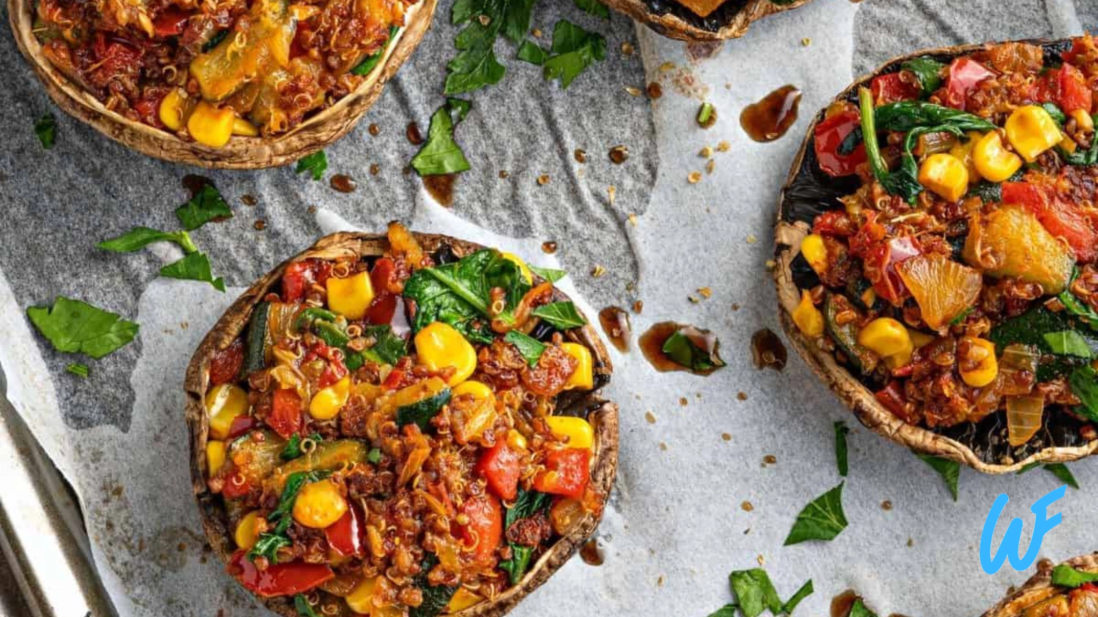 STUFFED MUSHROOMS WITH QUINOA AND SPINACH