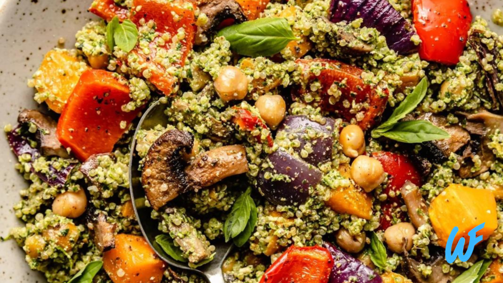 QUINOA SALAD WITH CHICKPEAS AND ROASTED VEGETABLES RECIPE