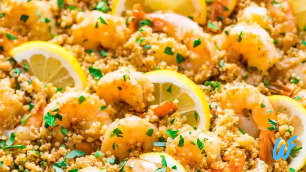 LEMON GARLIC SHRIMP WITH QUINOA PILAF RECIPE