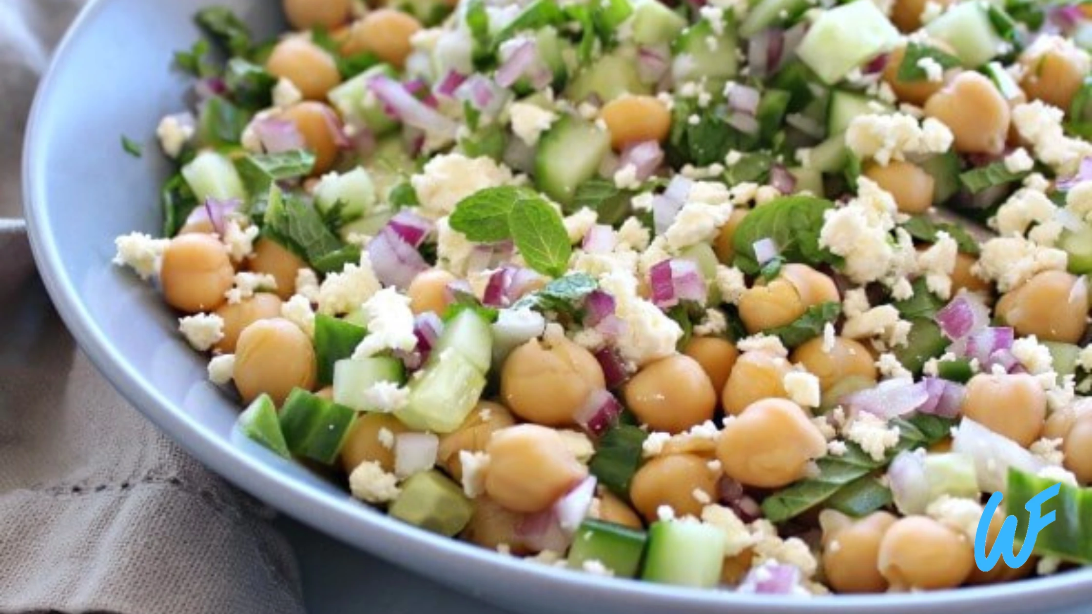 CHICKPEA SALAD WITH CUCUMBER AND MINT DRESSING