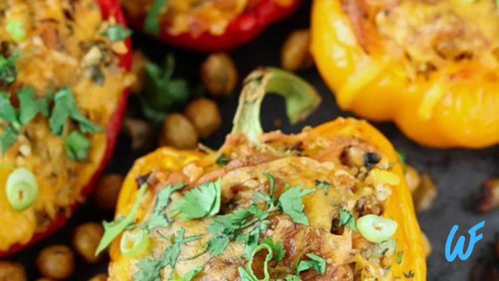 STUFFED BELL PEPPERSB WITH QUINOA AND CHICKPEAS