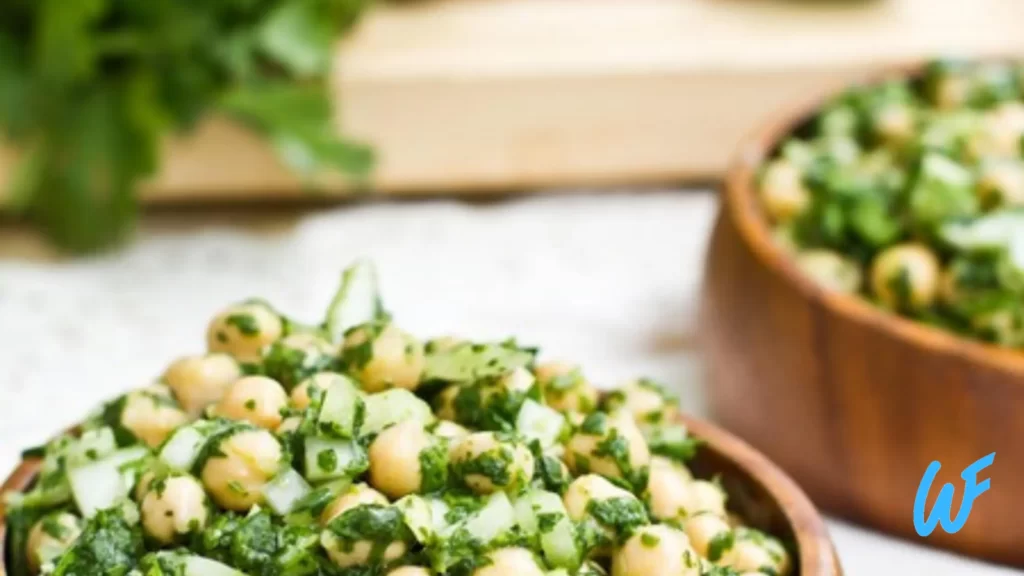 CHICKLPEA AND SPINACH SALAD WITH LIME CILANTRO DRESSING