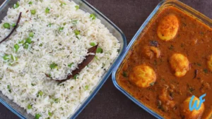 Read more about the article SPICY EGG CURRY WITH QUINOA PULAO RECIPE