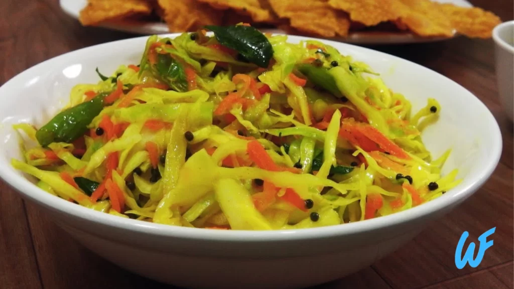 CABBAGE AND CARROT SAMBHARO SPLCED SALAD RECIPE