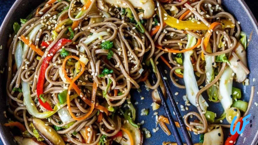 CHICKEN AND EGG STIR FRY WITH BUCKWHEAT NOODLES RECIPE