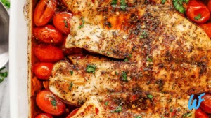 Read more about the article BAKED TILAPIA WITH SPINACH AND TOMATOES RECIPE