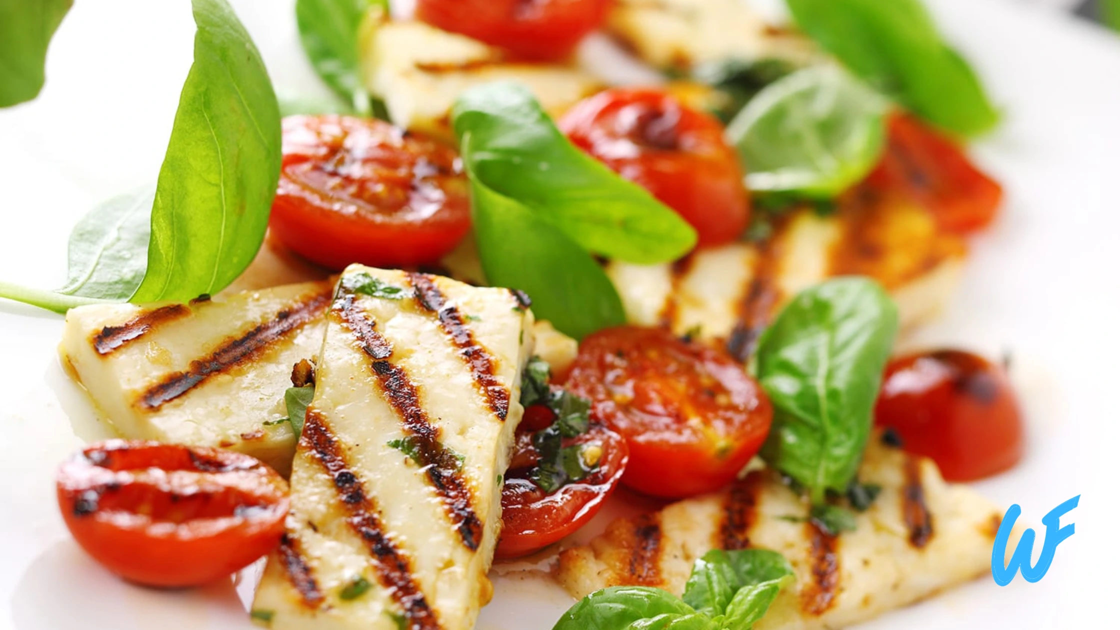 GRILLED HALLOUMI CHEESE WITH CHERRY TOMATOES RECIPE