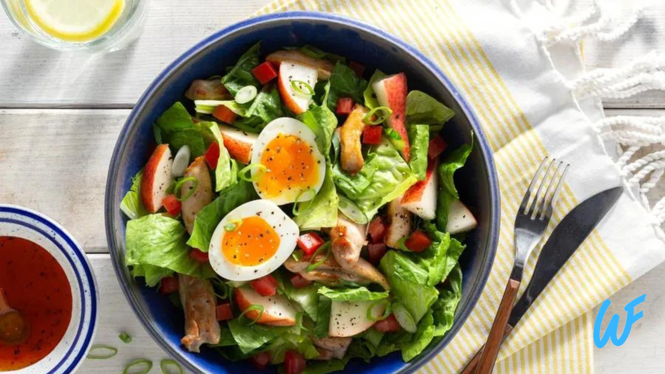 CHICKEN AND EGG SALAD WITH MIXED GREENS RECIPE