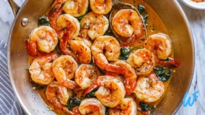Read more about the article GARLIC BUTTER SHRIMP WITH SAUTEED SPINACH RECIPE