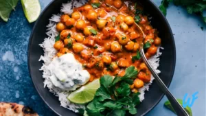 CHICKPEA AND VEGETABLE CURRY WITH MILLET