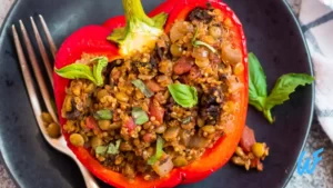 STUFFED BELL PEPPERS WITH LENTILS AND QUINOA