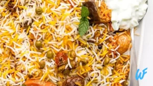 VEGETABLE BIRYANI WITH YOGURT SAUCE