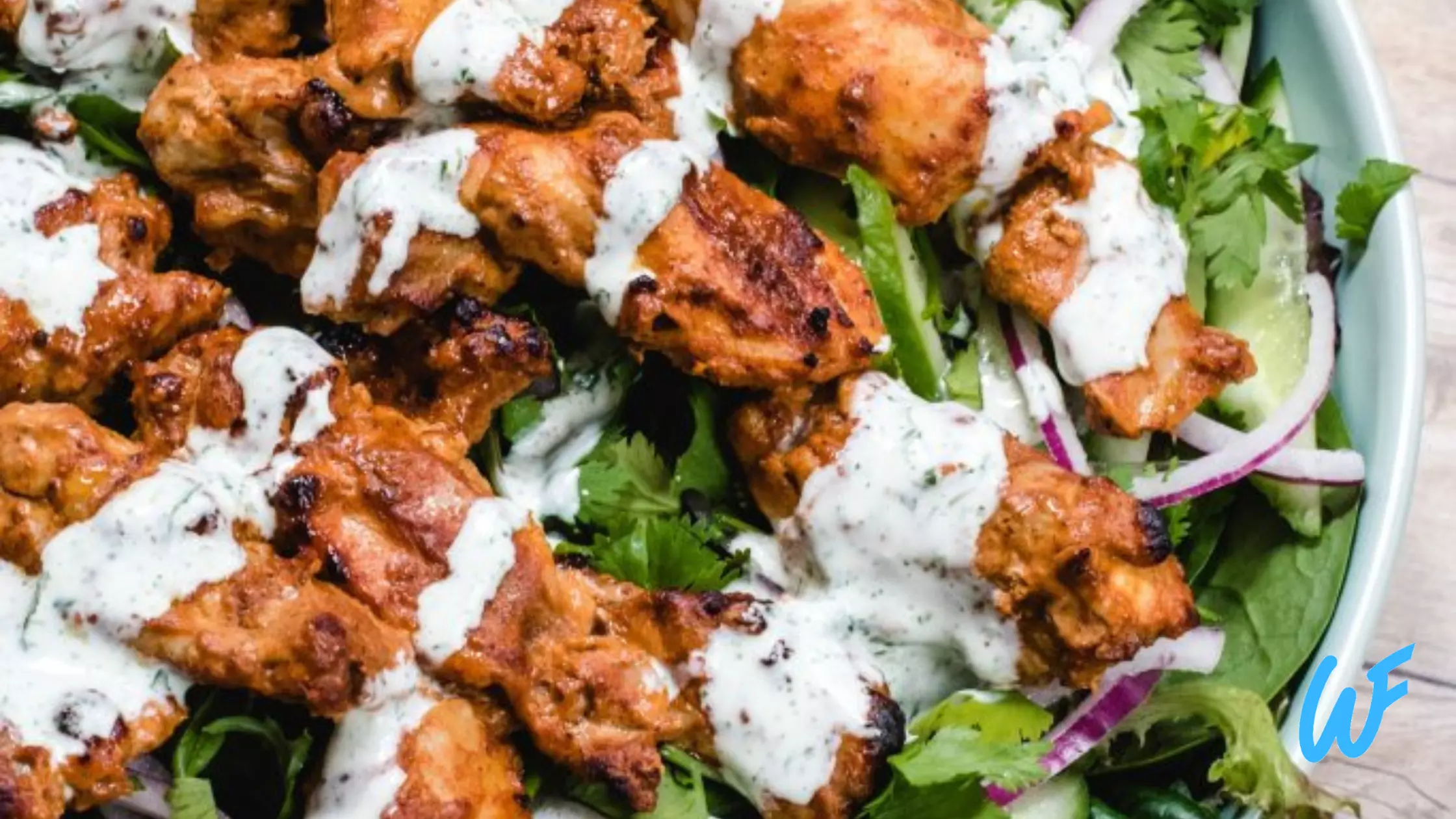You are currently viewing TANDOORI CHICKEN SALAD WITH MIXED GREENS