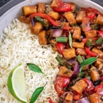 TOFU AND VEGETABLE STIR FRY WITH BROWN RICE