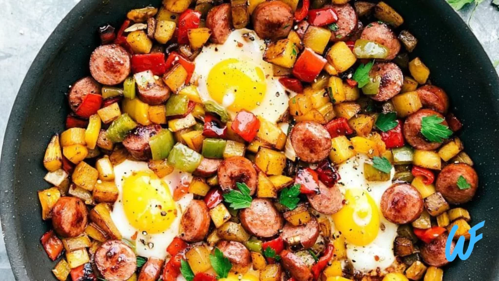 Turkey sausage and vegetable hash