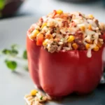 Stuffed Bell Peppers with Brown Rice and Ground Turkey