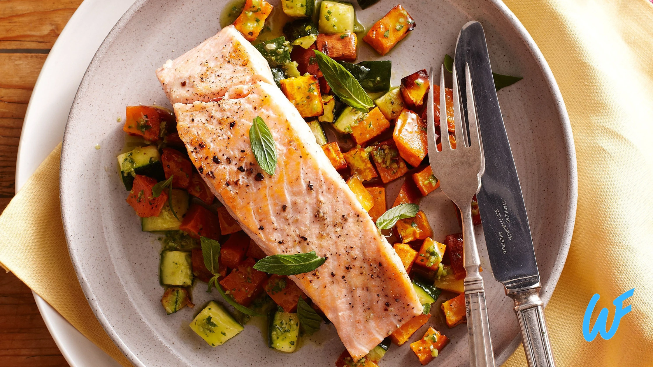 Baked Salmon with Sweet Potato