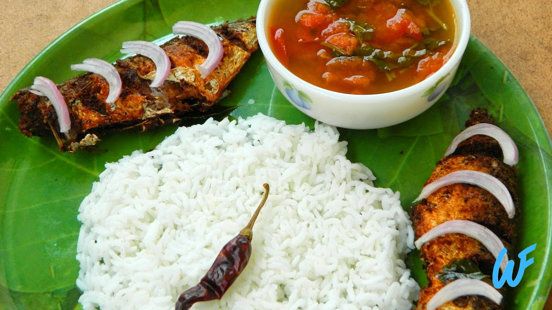 Fish Fry with Rice and Rasam