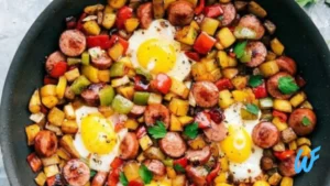 Turkey sausage and vegetable hash