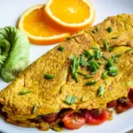 Smoked turkey and vegetable omelet