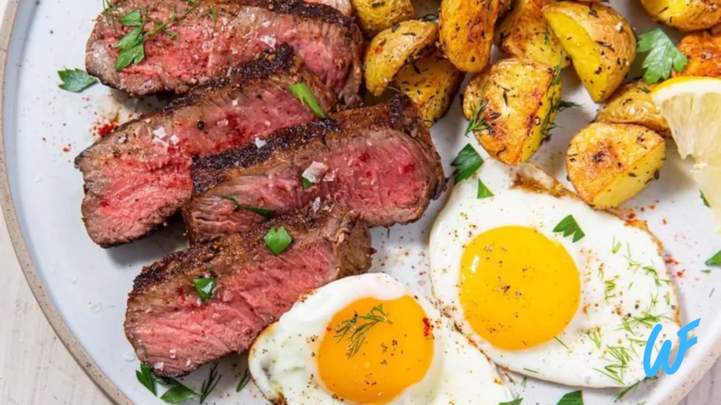 Read more about the article Steak and eggs with roasted potatoes