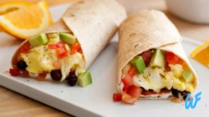 Breakfast Burrito with Black Beans and Salsa