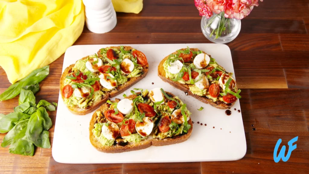 Tomato Basil Mozzarella Avocado Toast