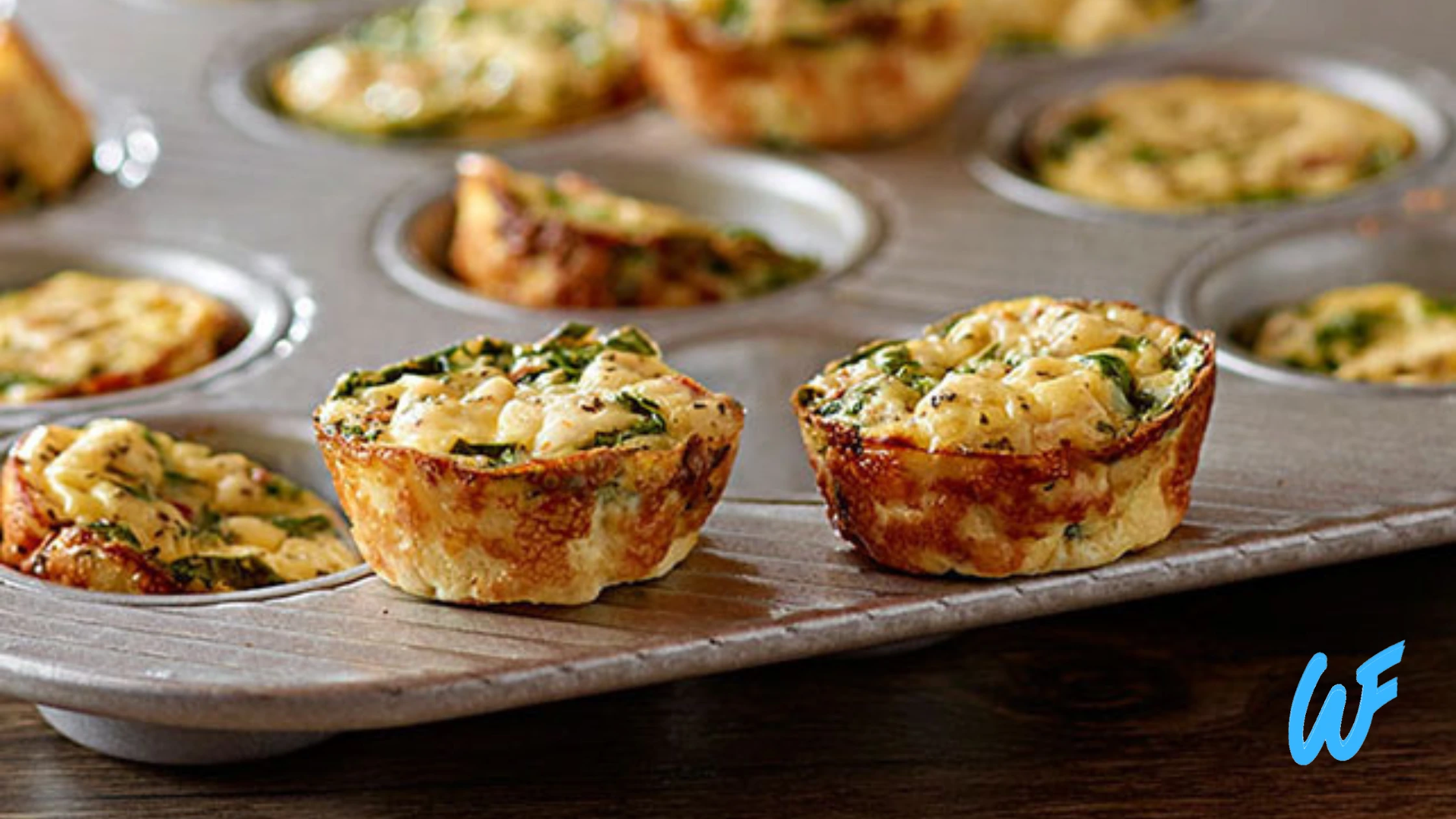 Crustless Mini Quiches with Spinach and Feta