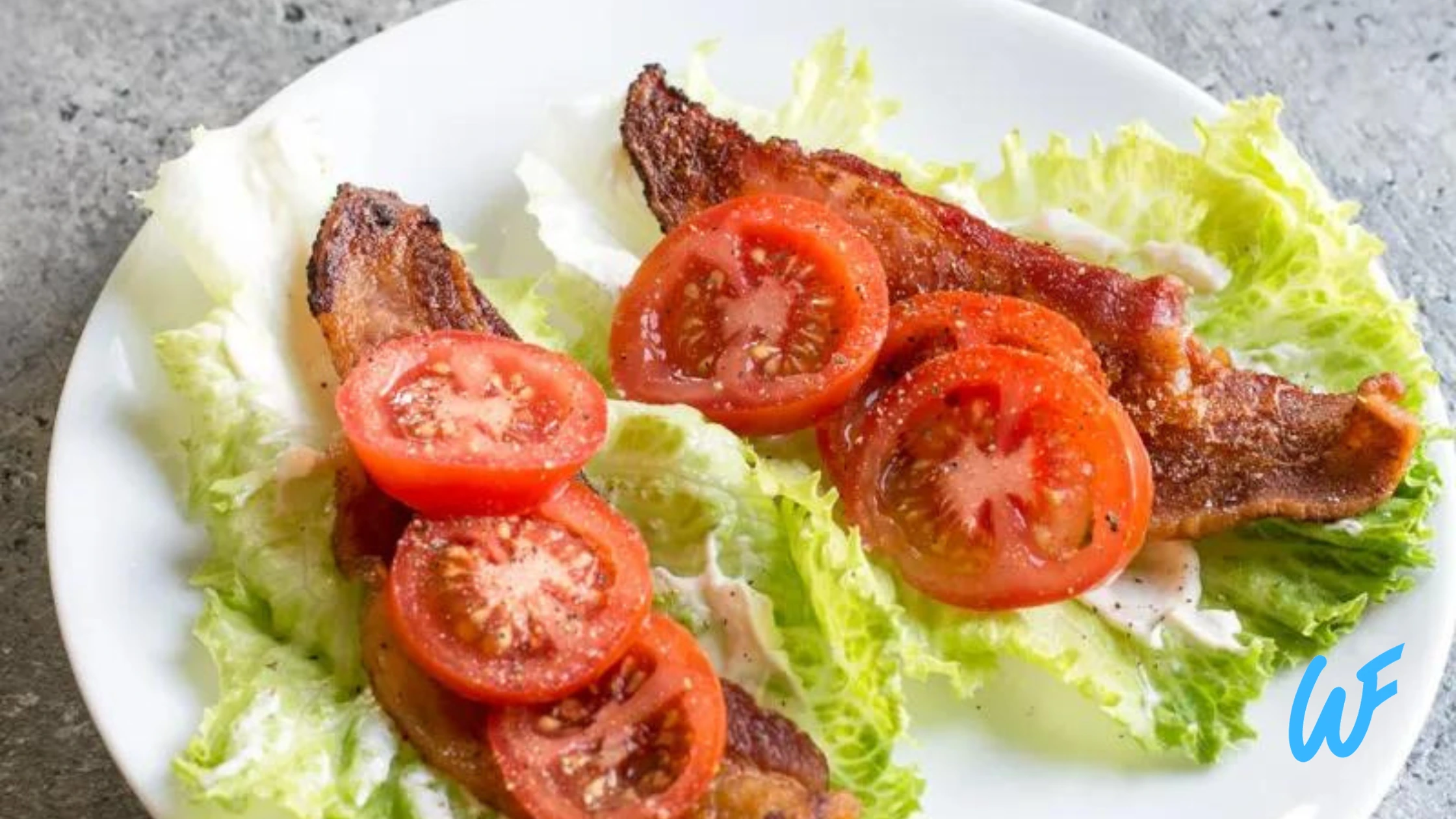 Turkey bacon and tomato lettuce wraps.