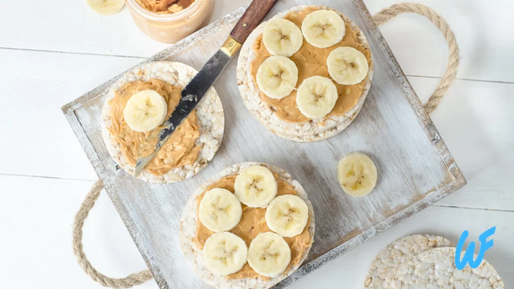 Pear and Almond Butter Rice Cakes