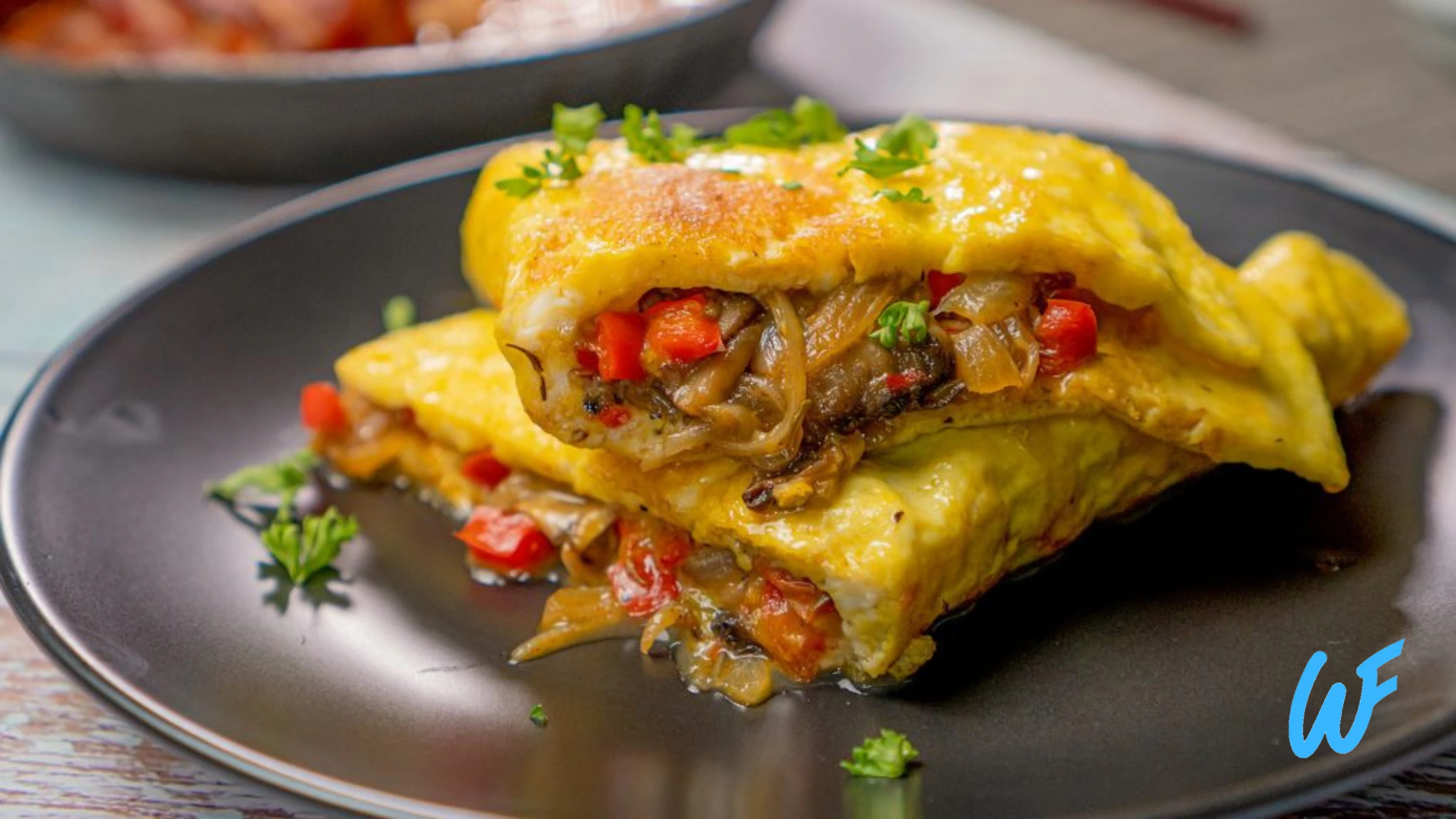 Omelette with Mushrooms and Bell Peppers