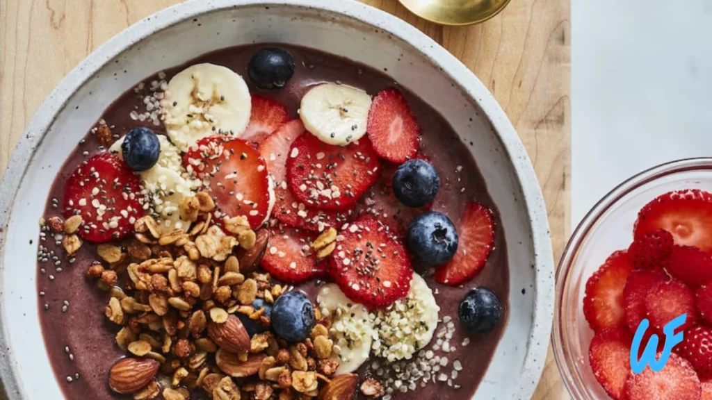 Acai Bowl with Coconut Flakes and Mixed Berries