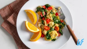 Scrambled Eggs with Spinach and Tomatoes