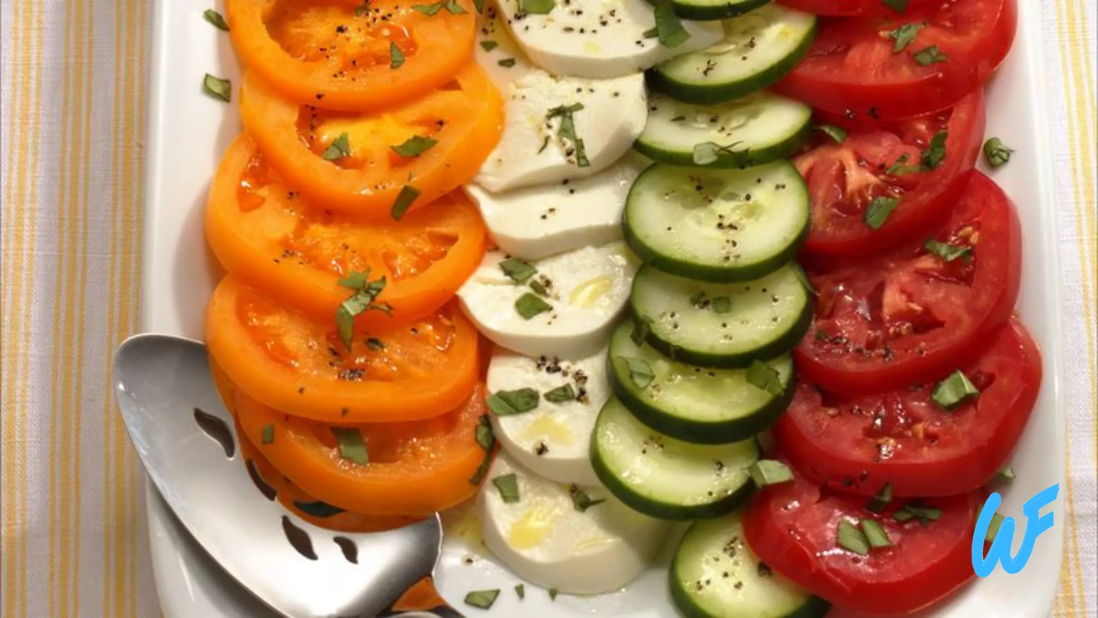 Cucumber and Tomato Slices with Olive Tapenade