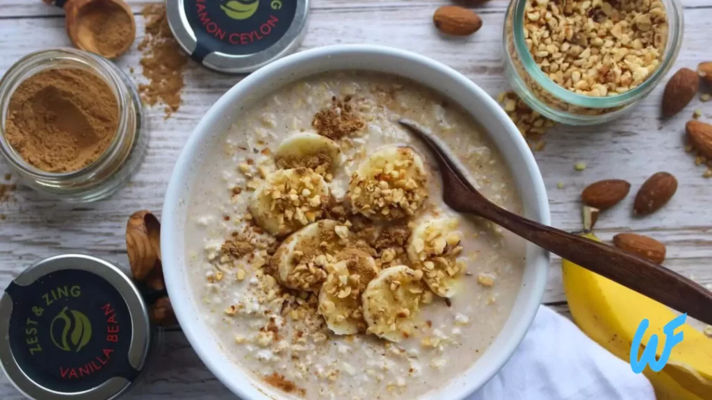 Oatmeal with Almond Milk and Chopped Nuts