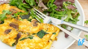 Spinach and Mushroom Omelette with Salad