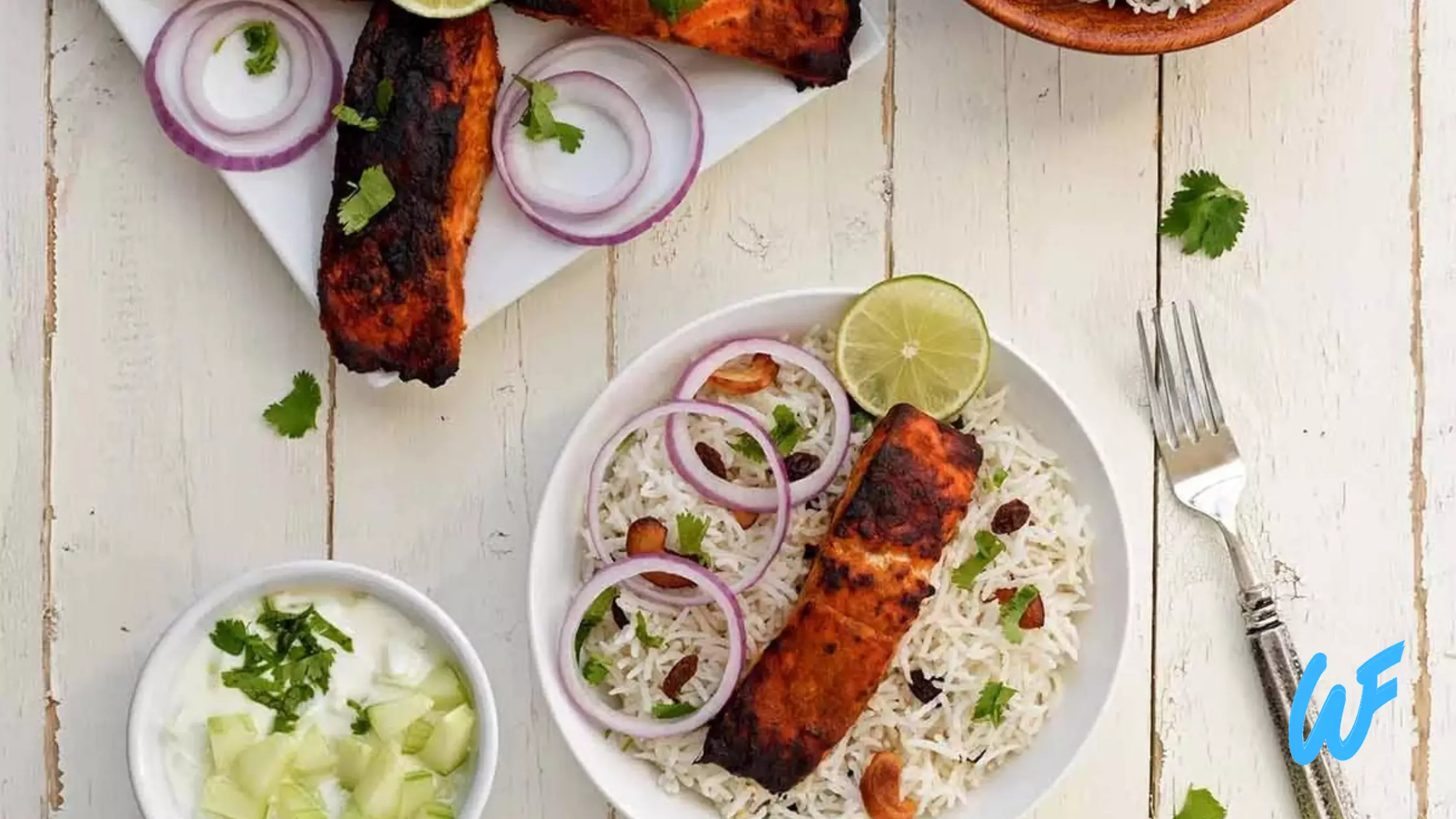 Tandoori Fish with Cucumber Raita