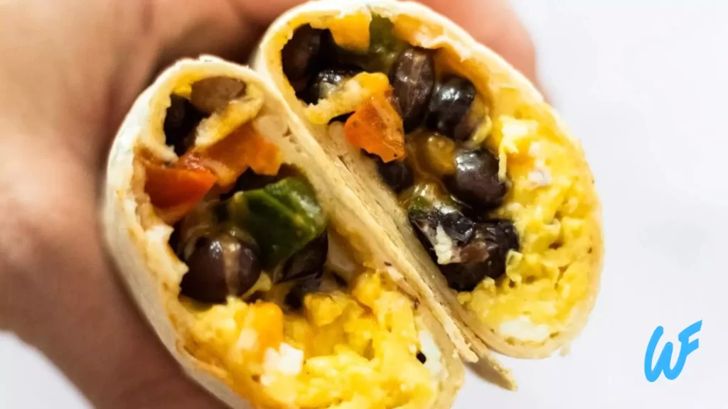 Vegan Breakfast Burrito with Black Beans and Salsa