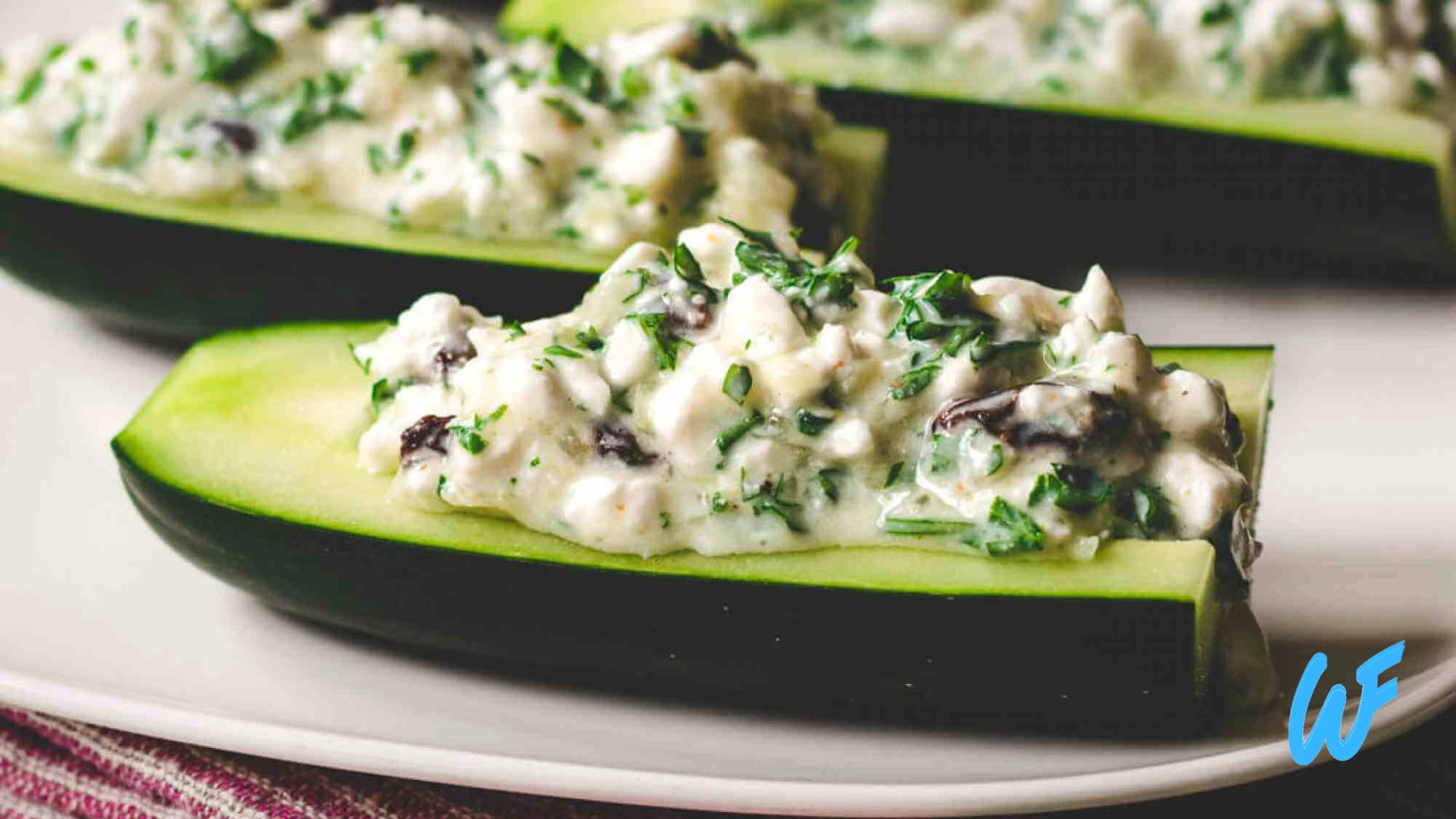 Stuffed Cucumber Boats with Cottage Cheese